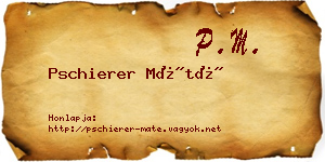 Pschierer Máté névjegykártya